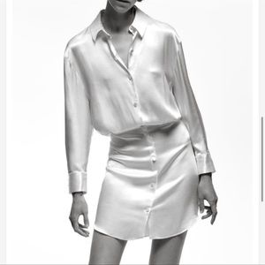 Zara Satin Shirt Dress